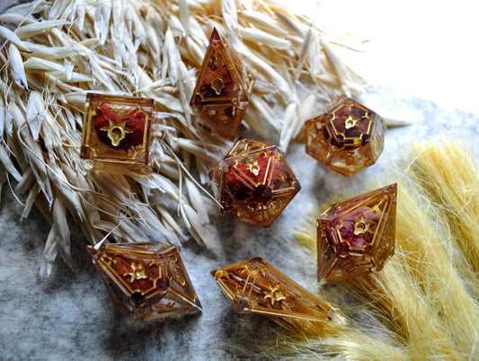 The Hag's Brood 7pc Dice Set - CHICKENS!